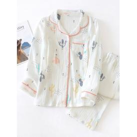 孕妇睡衣女春秋纯棉纱布月子服夏季薄款产后5月份4产妇哺乳家居服